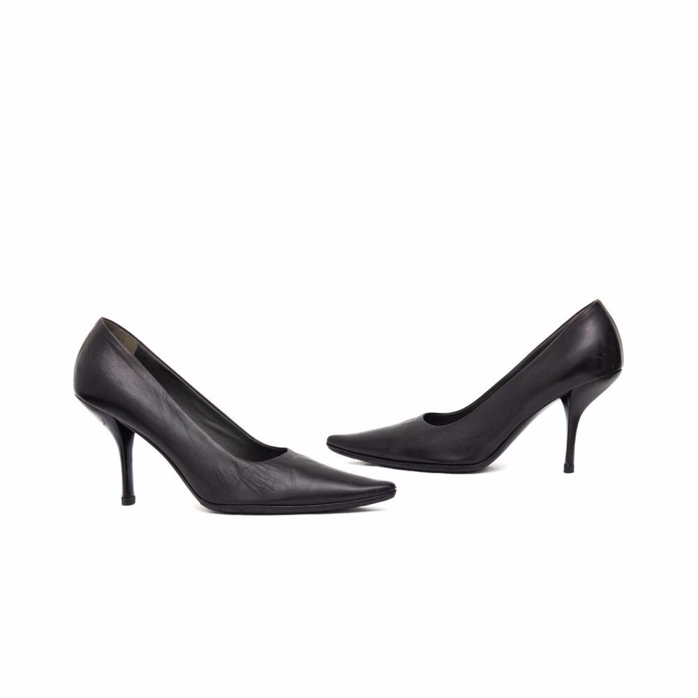 Jil Sander Archival Vintage Black Leather Pointed Toe Pumps EUR36 US6